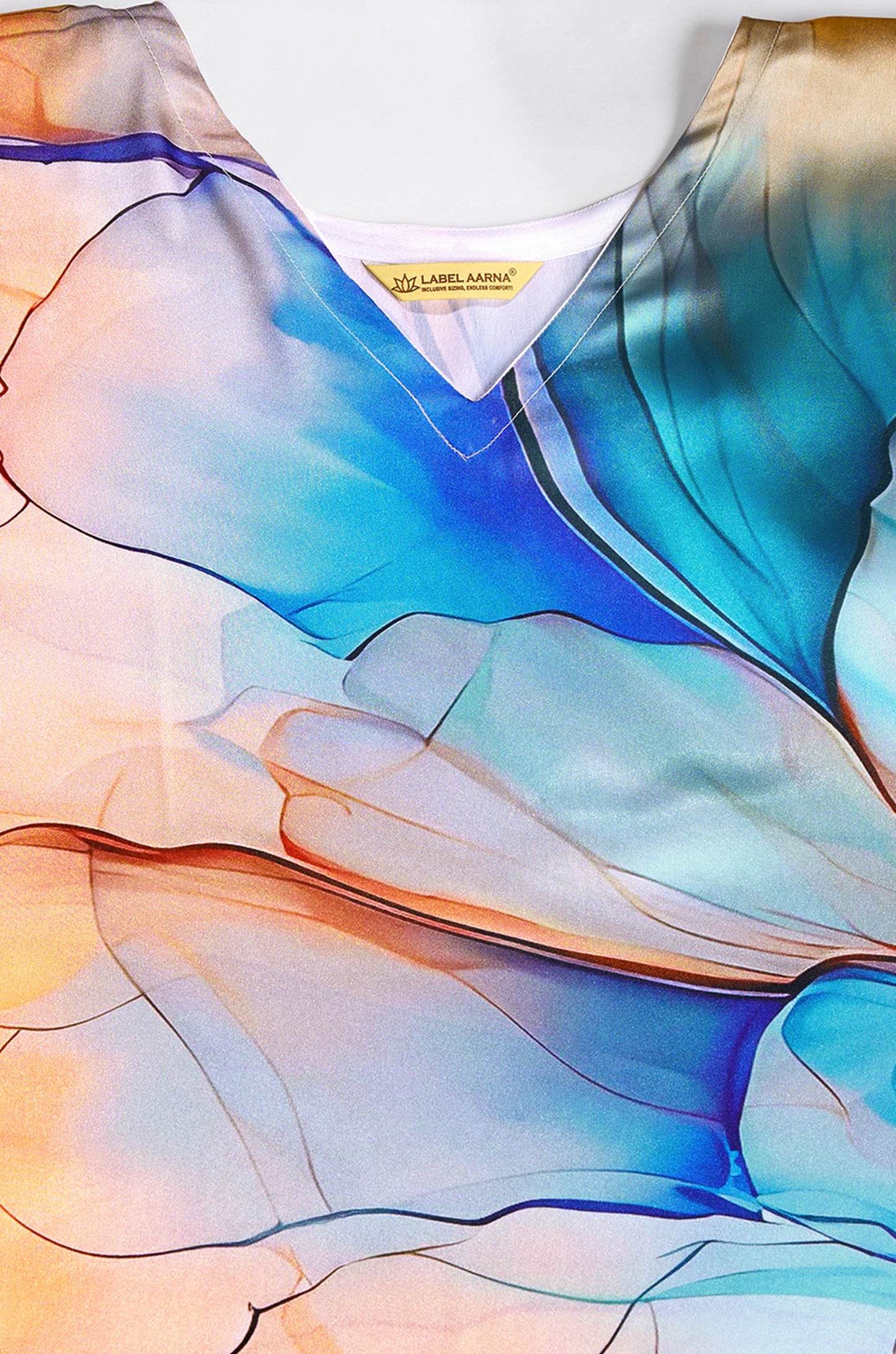 Mystic Mirage Soft Satin Kaftan with Digital Print