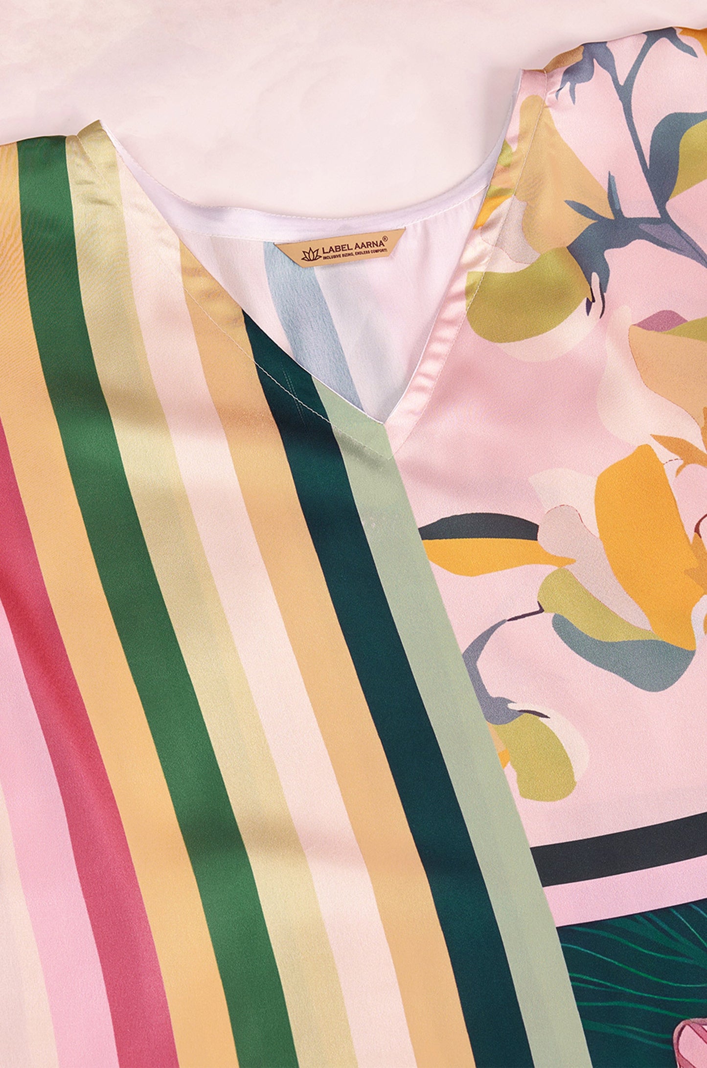 Colorwoven Stripes Soft Satin Kaftan
