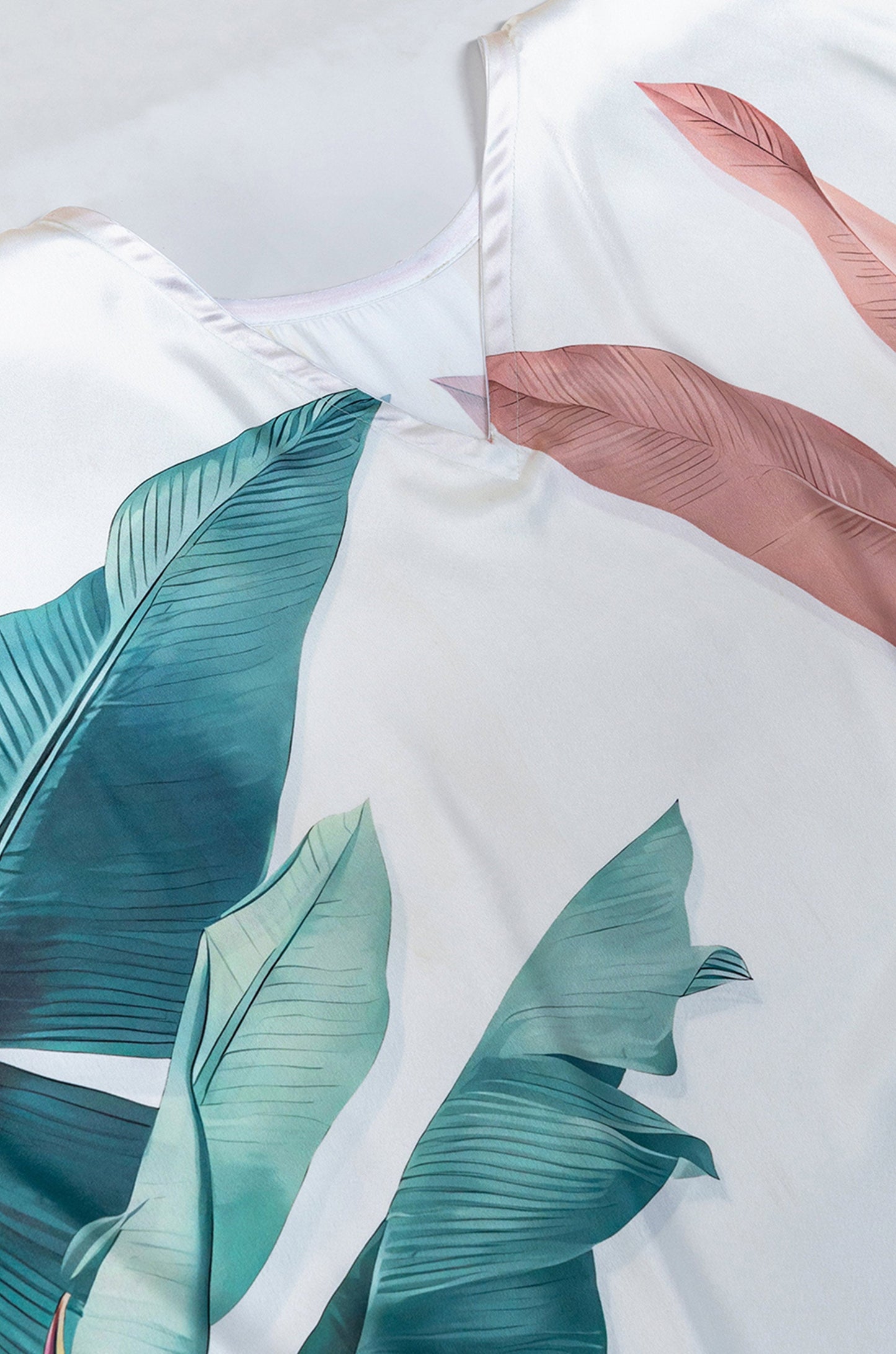 Tropical Breeze Soft Satin Women Dress Kaftan