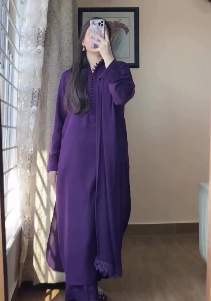 MD Pakistani Kurta Pent with Chiffon Dupatta Set