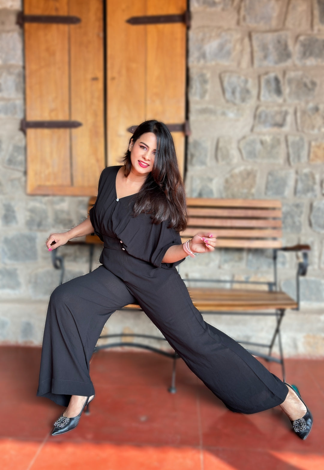 Solid Black Viscose Cord Set