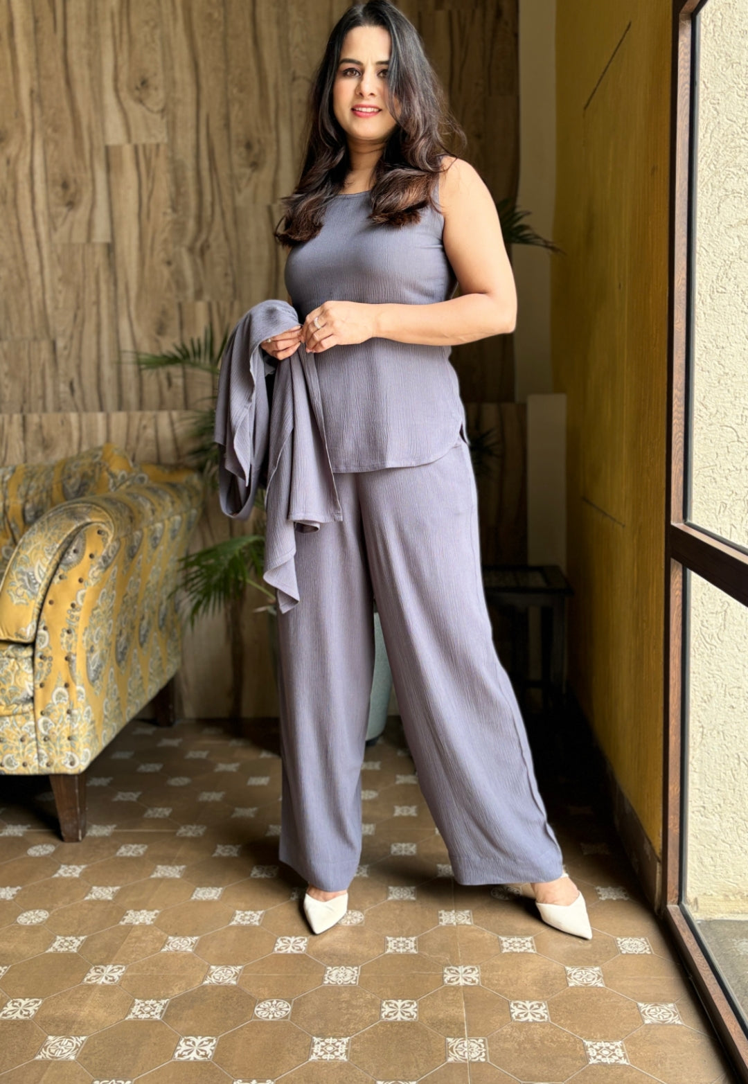 Grey Soft Cotton Cord Set