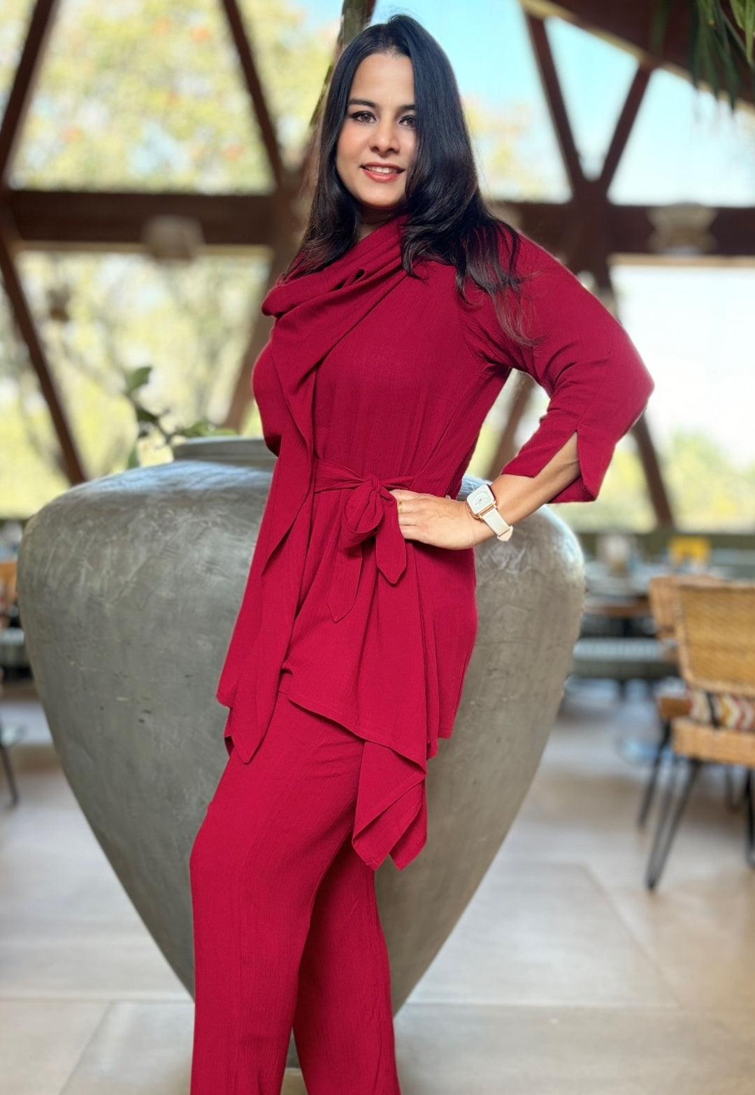 Solid Maroon Cord Set