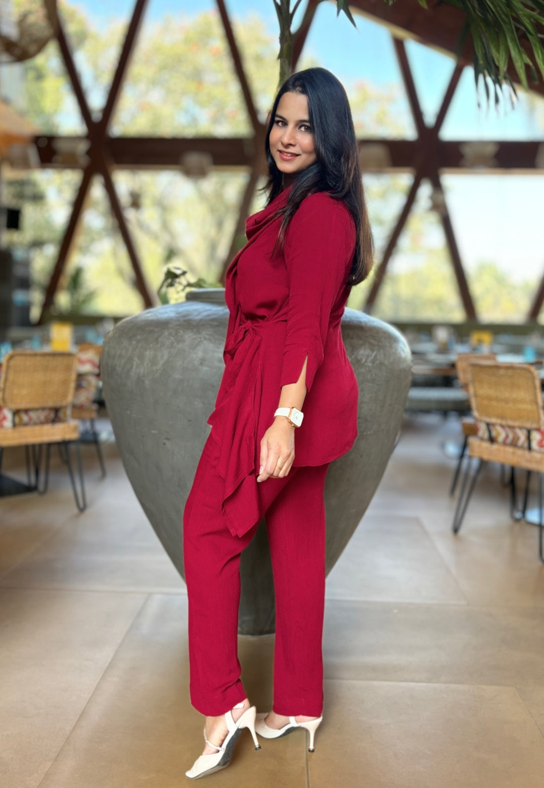 Solid Maroon Cord Set