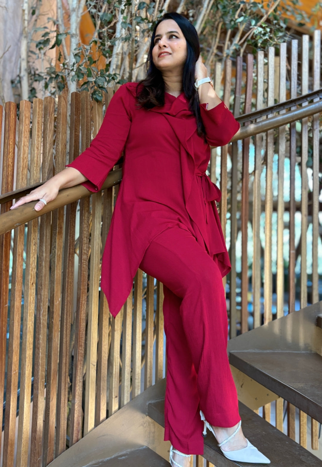 Solid Maroon Cord Set