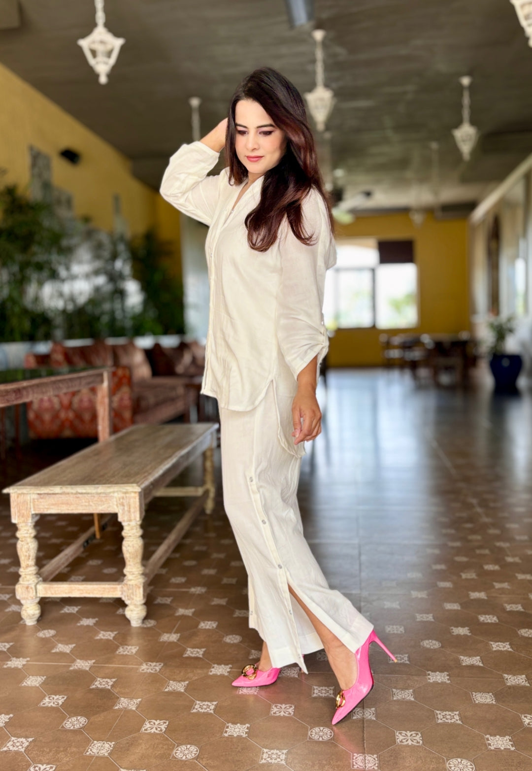 White Cotton Cord Set