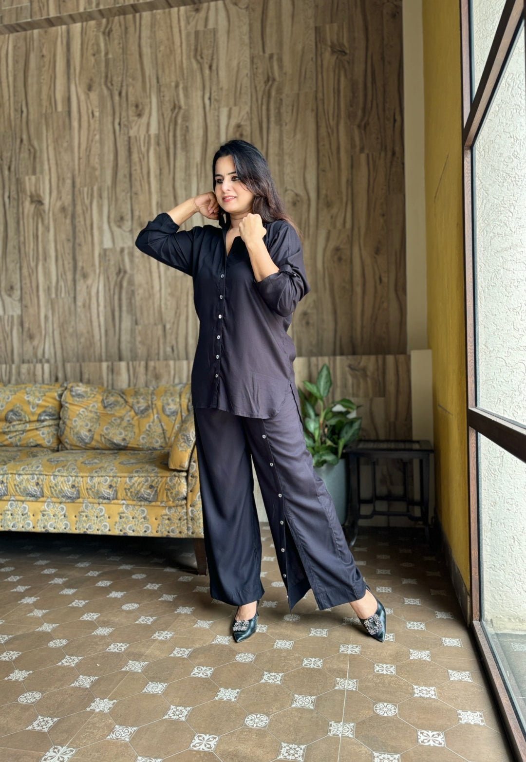 Black Cotton Cord Set