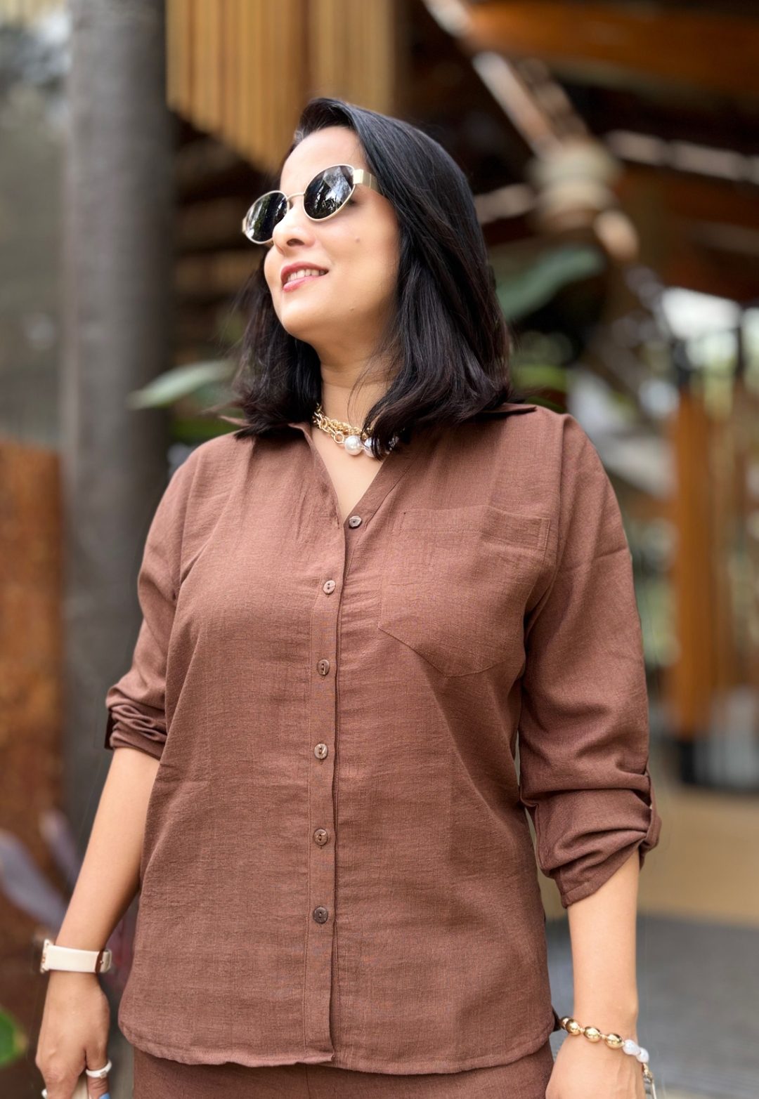 Brown Cotton Cord Set