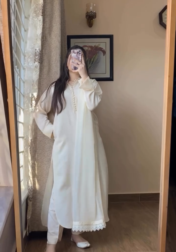 MD Pakistani Kurta Pent with Chiffon Dupatta Set