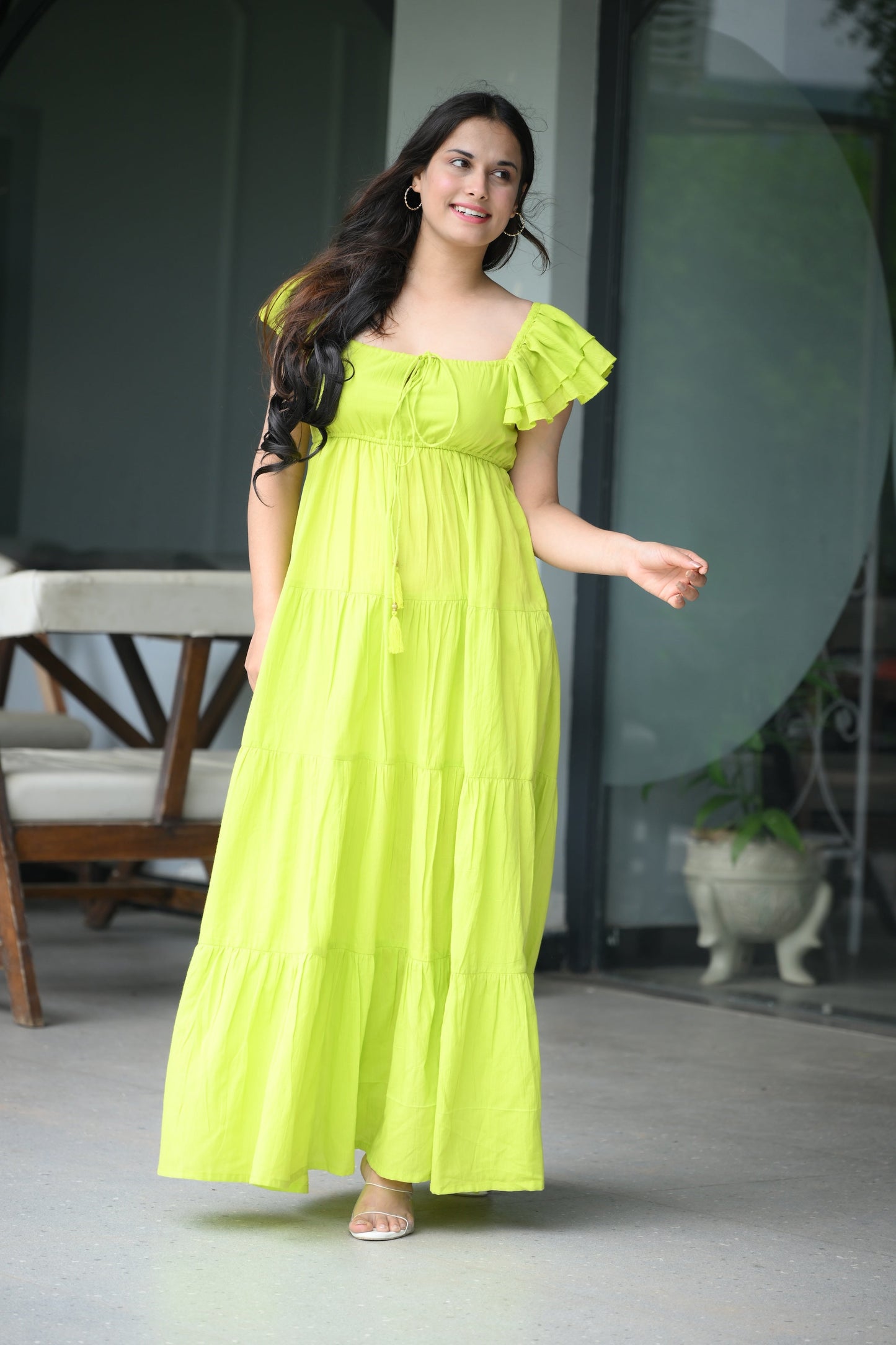 Green Cotton Maxi Dress