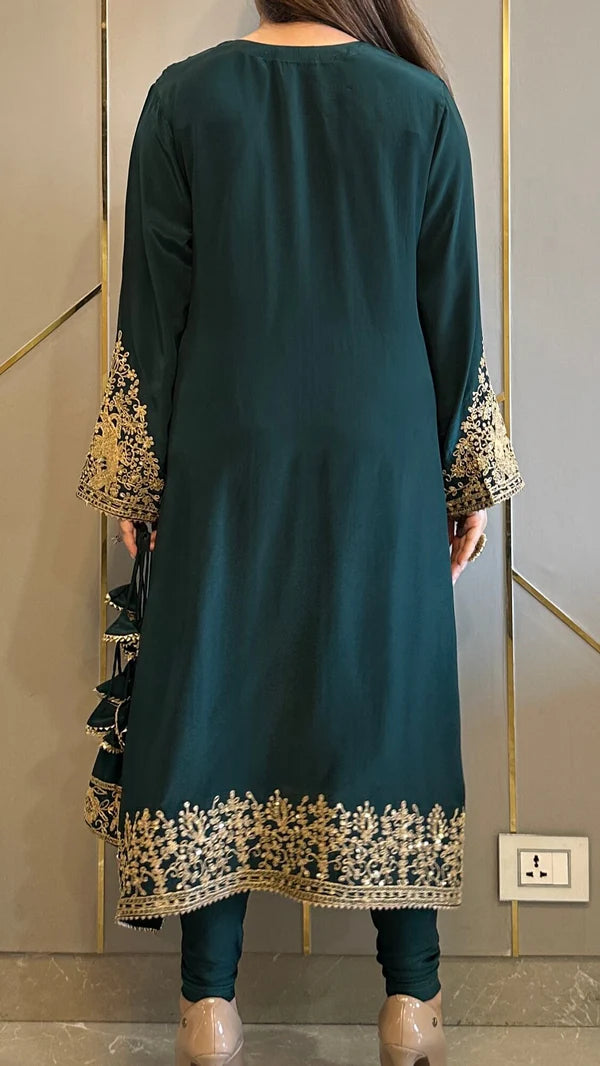 Baroque Crepe Phiran Kurta with Churidar