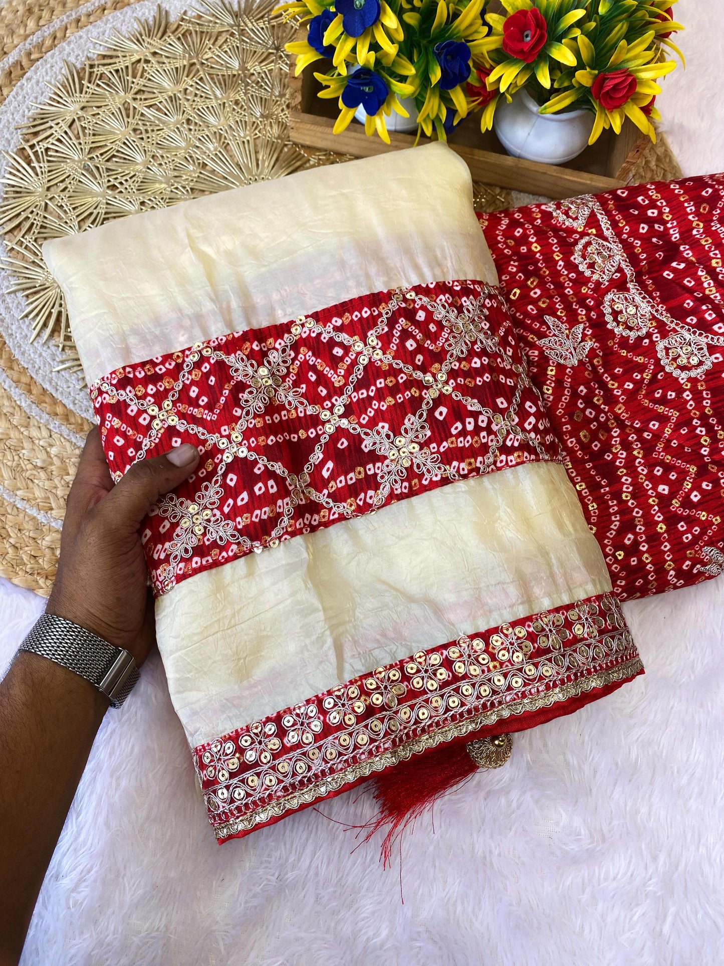 BRAND UPGRAD HUB PURE GOLD CRUSH SAREE