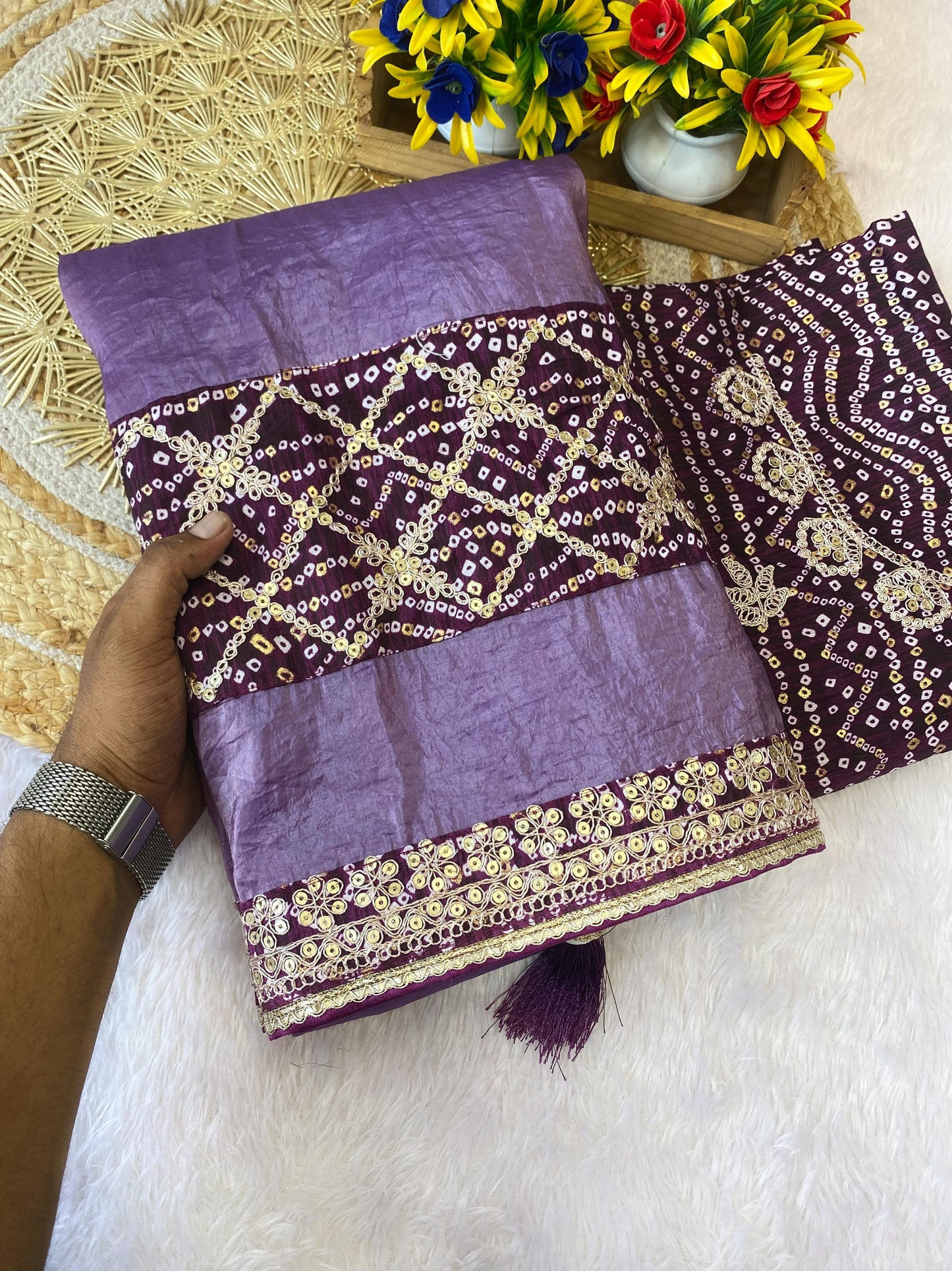 BRAND UPGRAD HUB PURE GOLD CRUSH SAREE