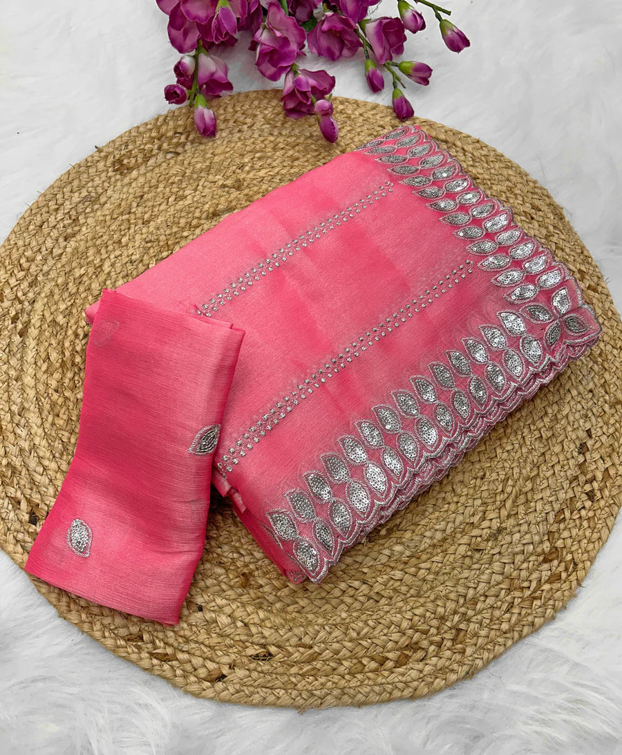 Pure soft Jimmy choo silk sarees with amazing sequins work