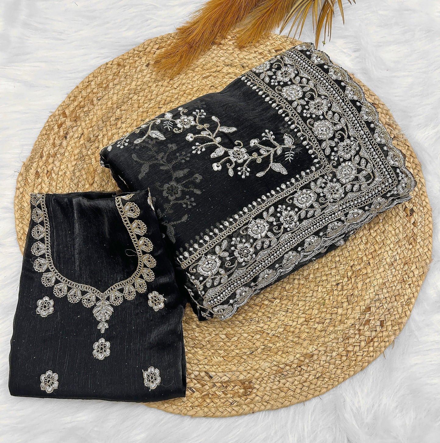 Black Diamond Hand Work New Party Wear Launching Designer saree