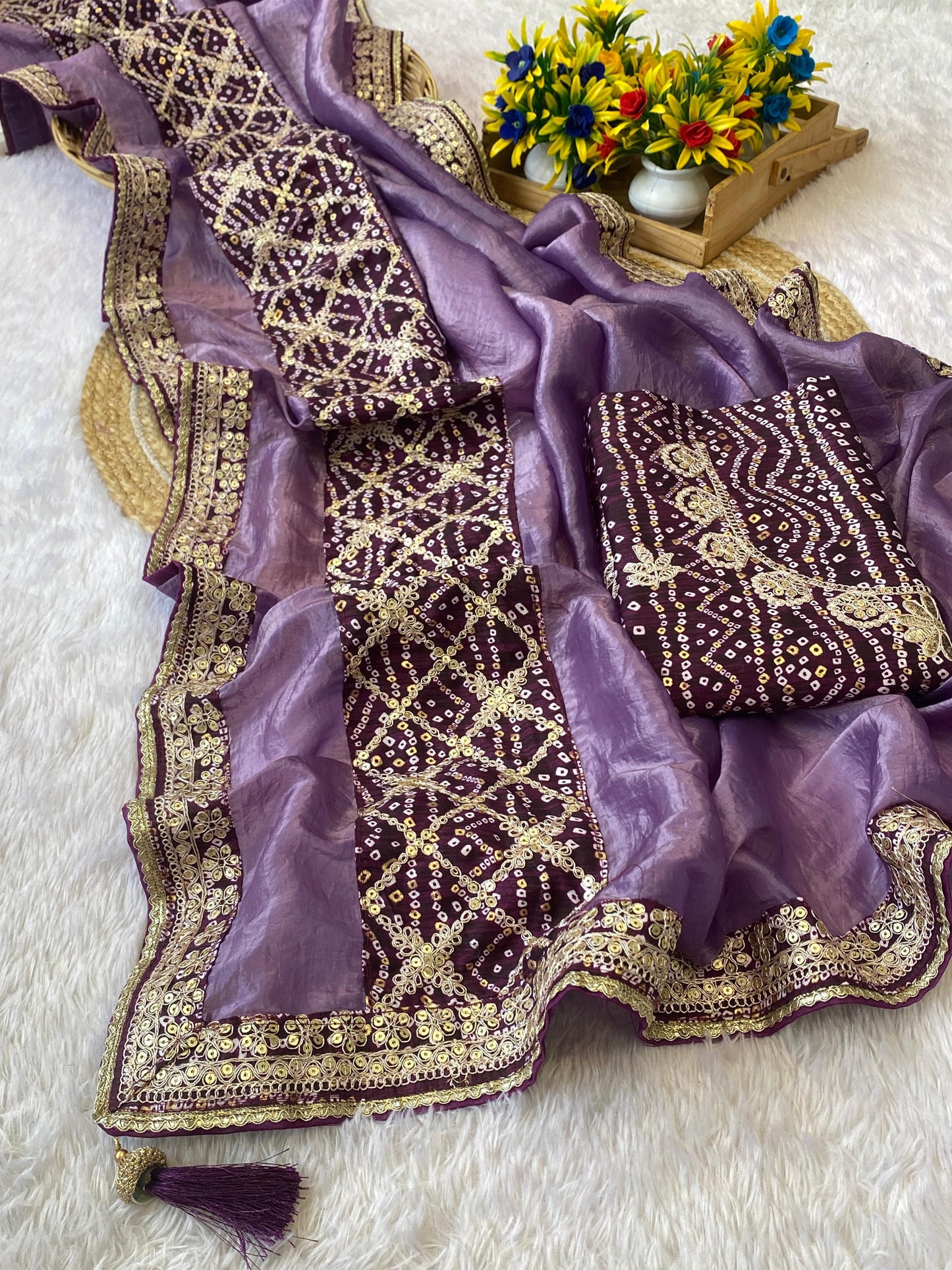 BRAND UPGRAD HUB PURE GOLD CRUSH SAREE