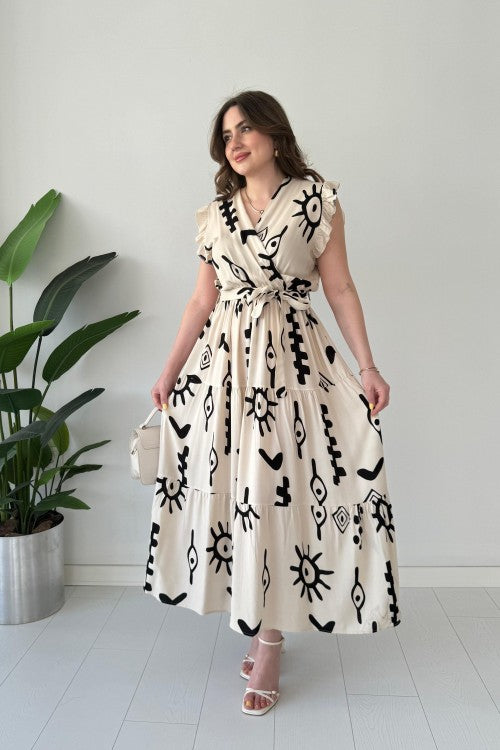 Mayaa printed peplum maxi dress for women