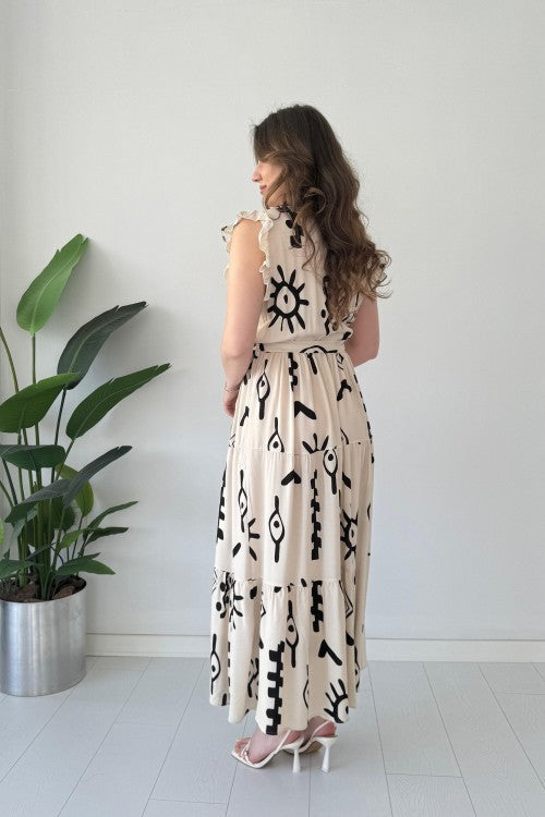 Mayaa printed peplum maxi dress for women