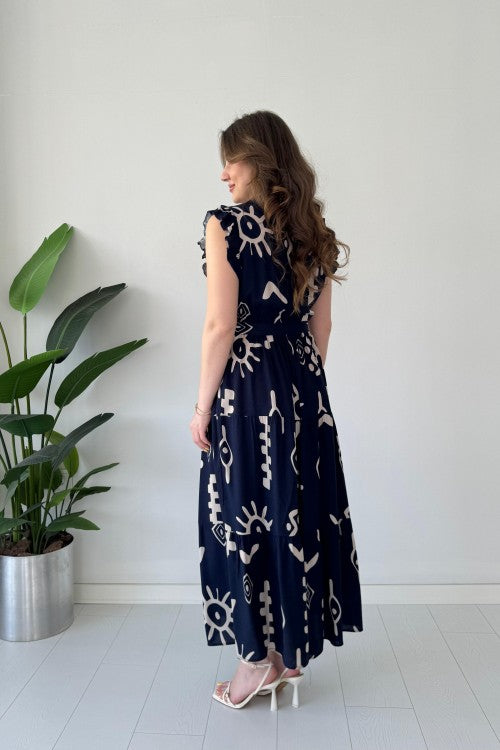 Mayaa printed peplum maxi dress for women