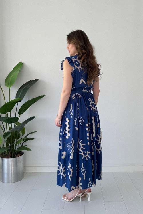 Mayaa printed peplum maxi dress for women
