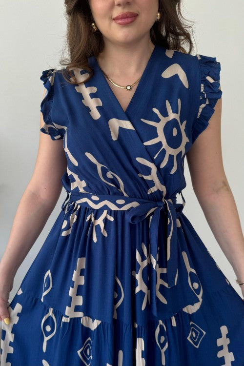 Mayaa printed peplum maxi dress for women