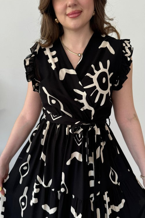 Mayaa printed peplum maxi dress for women