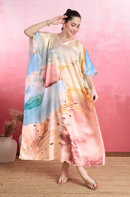 Nautical Shore Soft Satin Kaftan