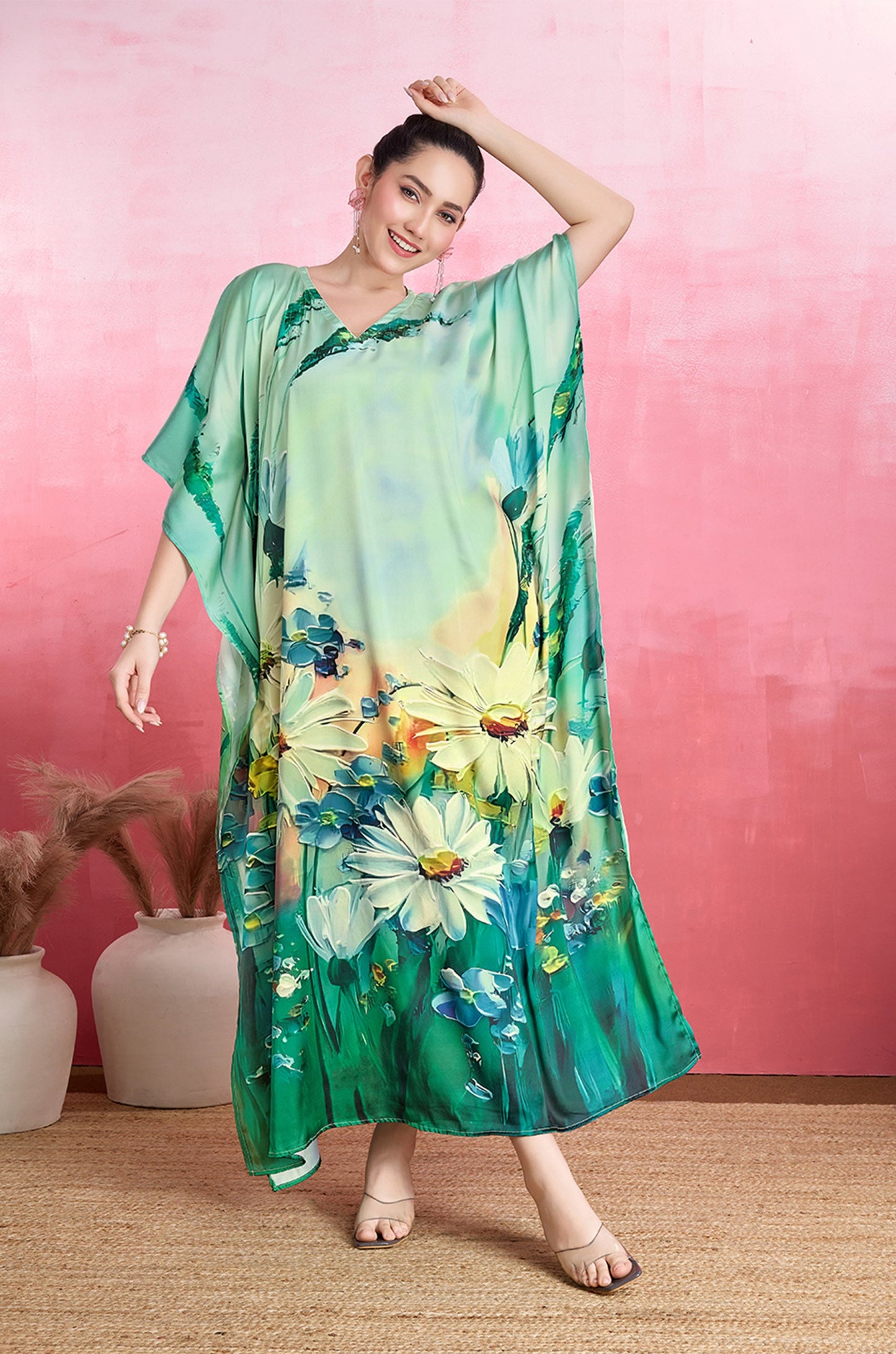 Daisy Meadows Soft Satin Kaftan