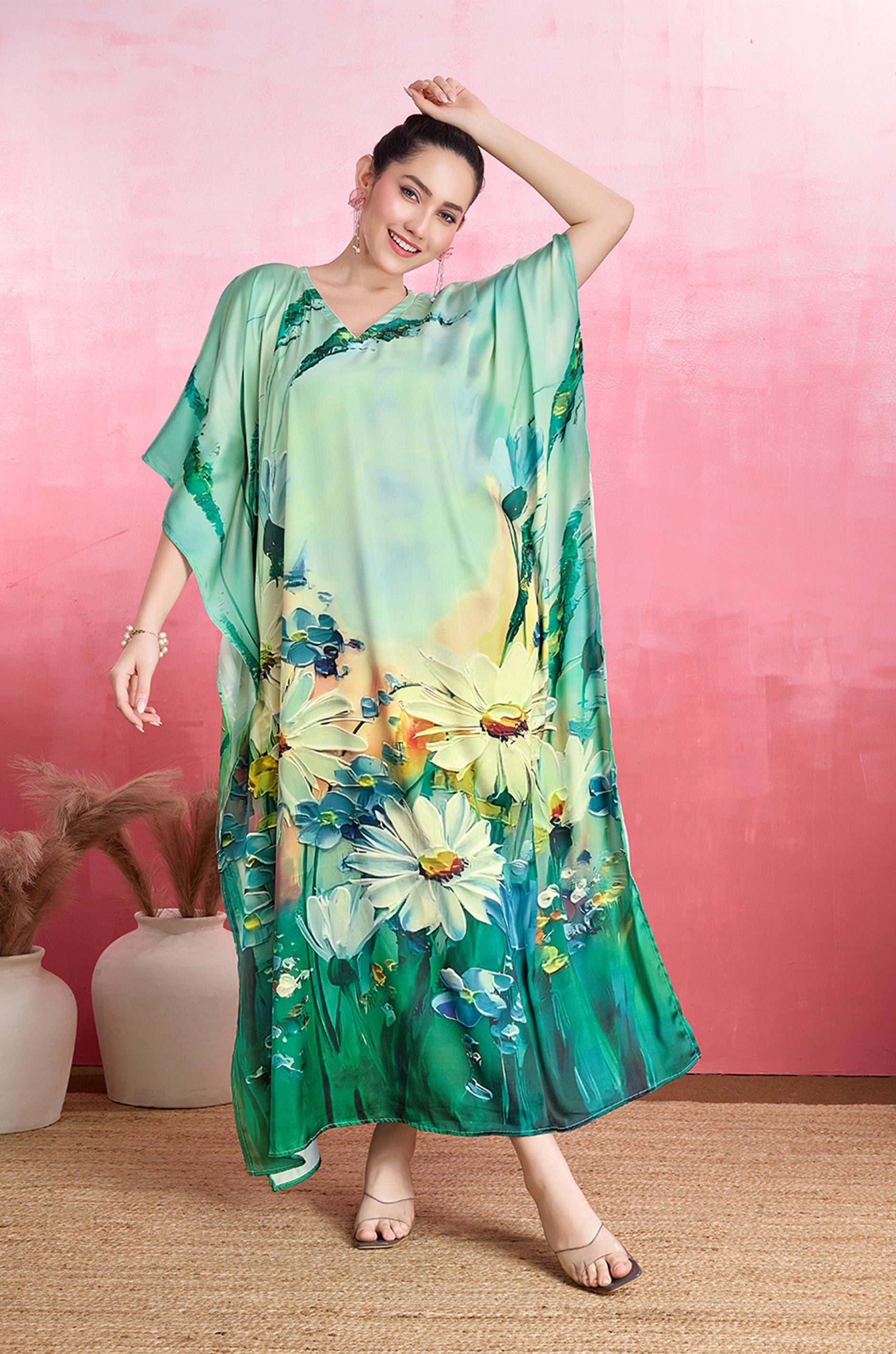 Daisy Meadows Soft Satin Kaftan