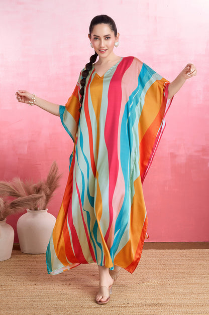 Surging waves Soft Satin Kaftan
