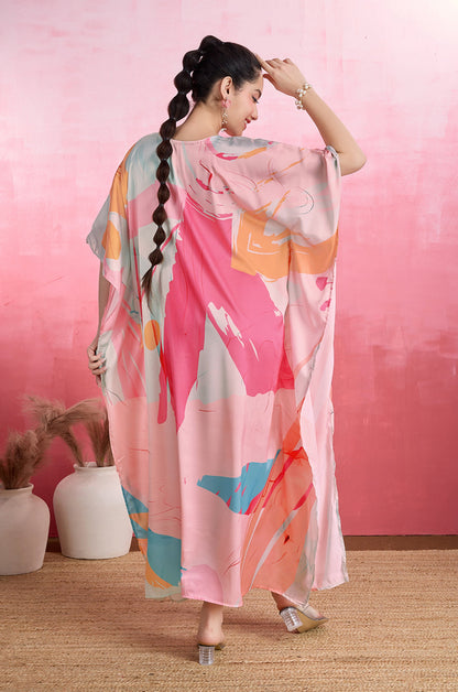 Glossy Glow Soft Satin Kaftan