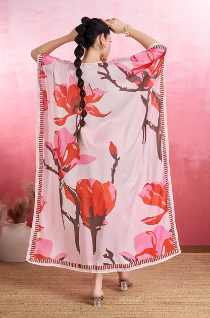 Tender Rose Soft Satin Kaftan