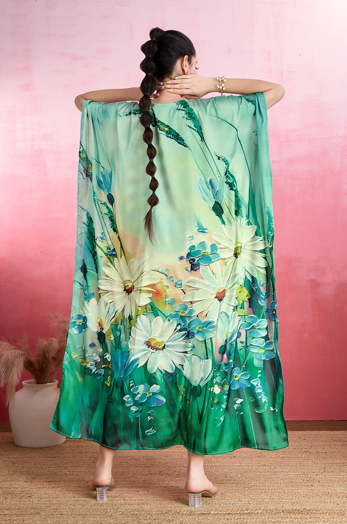 Daisy Meadows Soft Satin Kaftan