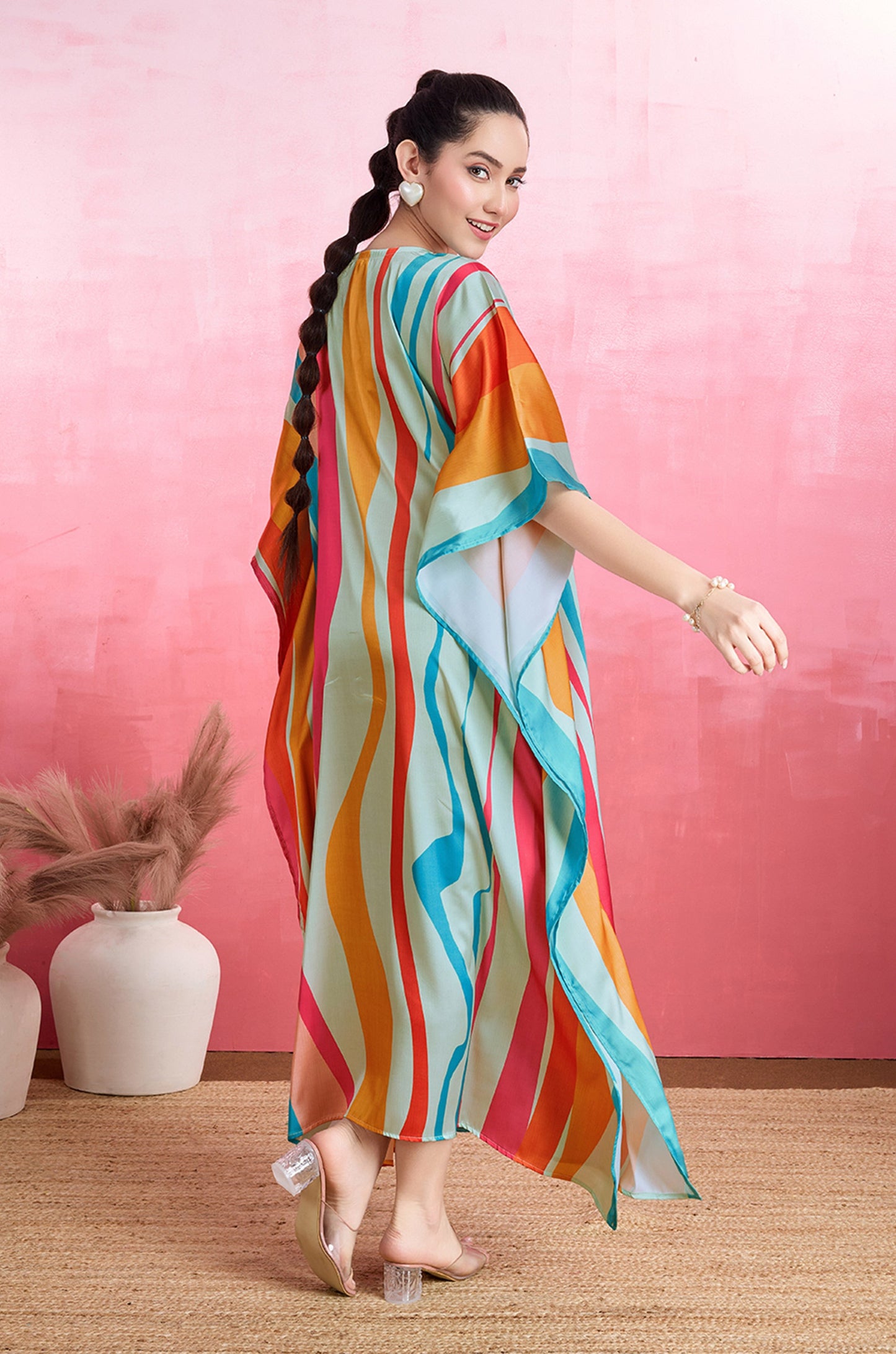 Surging waves Soft Satin Kaftan