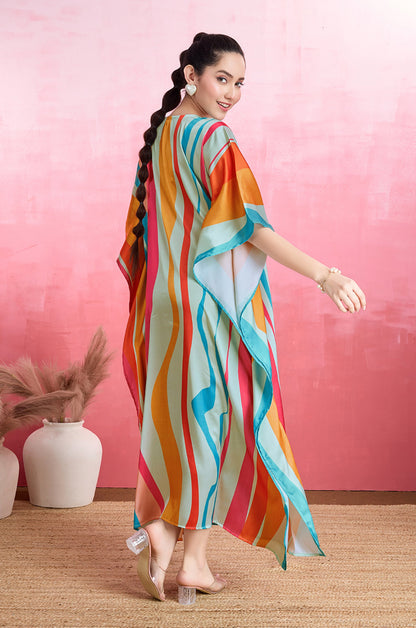 Surging waves Soft Satin Kaftan