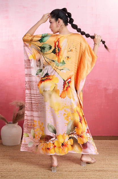 Sunray Glow Soft Satin Kaftan