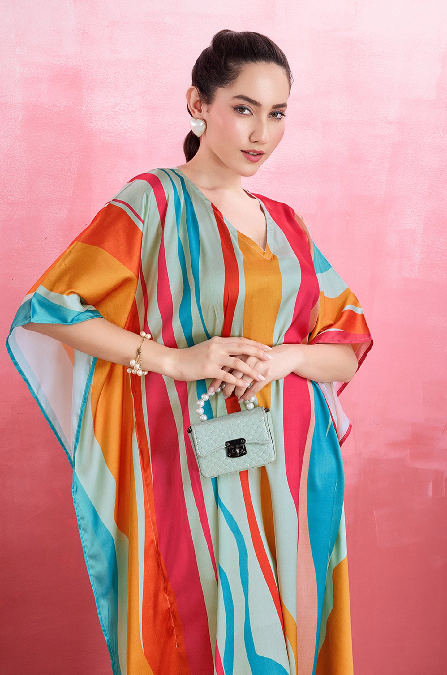 Surging waves Soft Satin Kaftan
