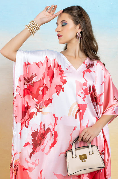 Ruby Flora Soft Satin Women Dress Kaftan