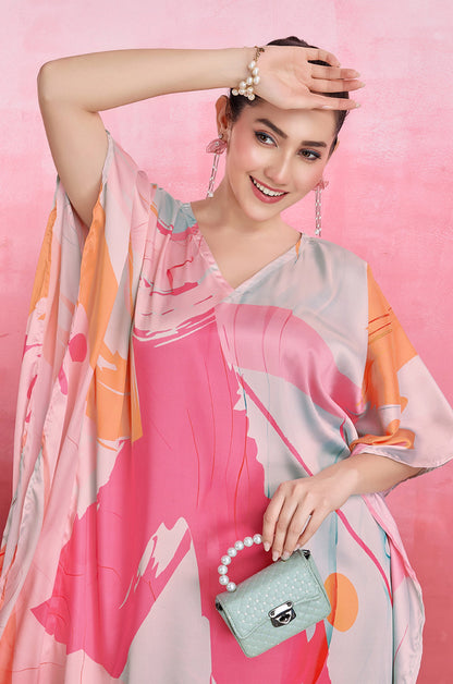 Glossy Glow Soft Satin Kaftan