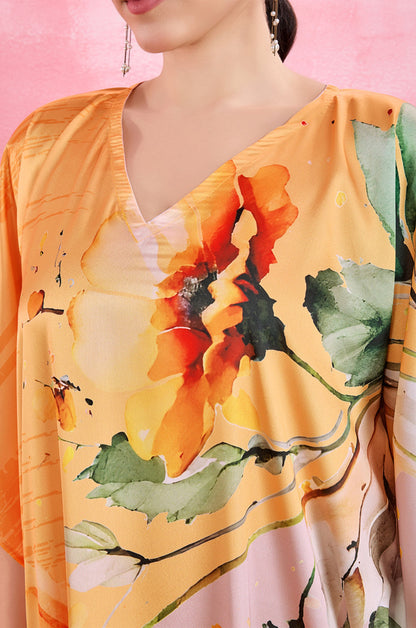 Sunray Glow Soft Satin Kaftan