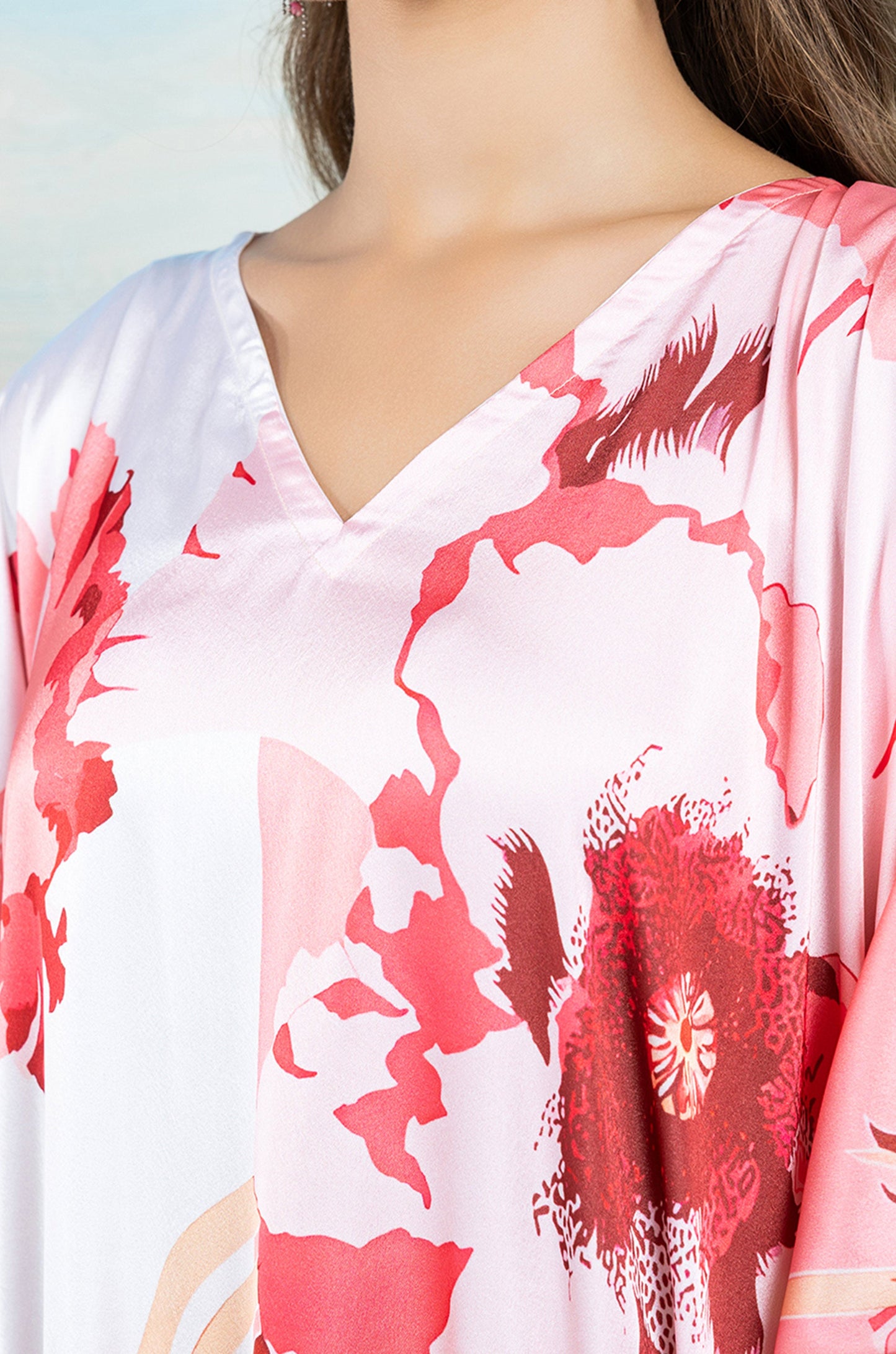 Ruby Flora Soft Satin Women Dress Kaftan