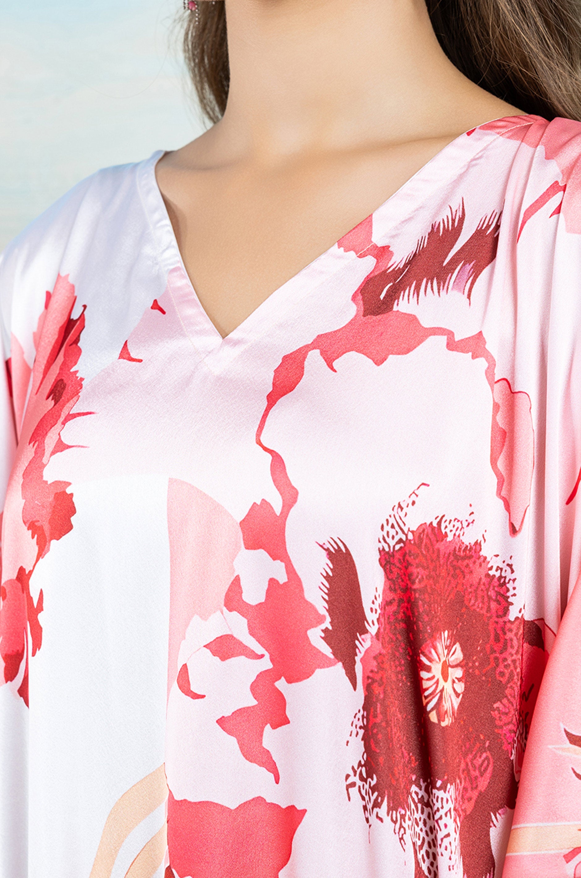 Ruby Flora Soft Satin Women Dress Kaftan