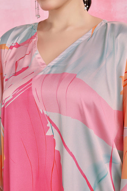 Glossy Glow Soft Satin Kaftan