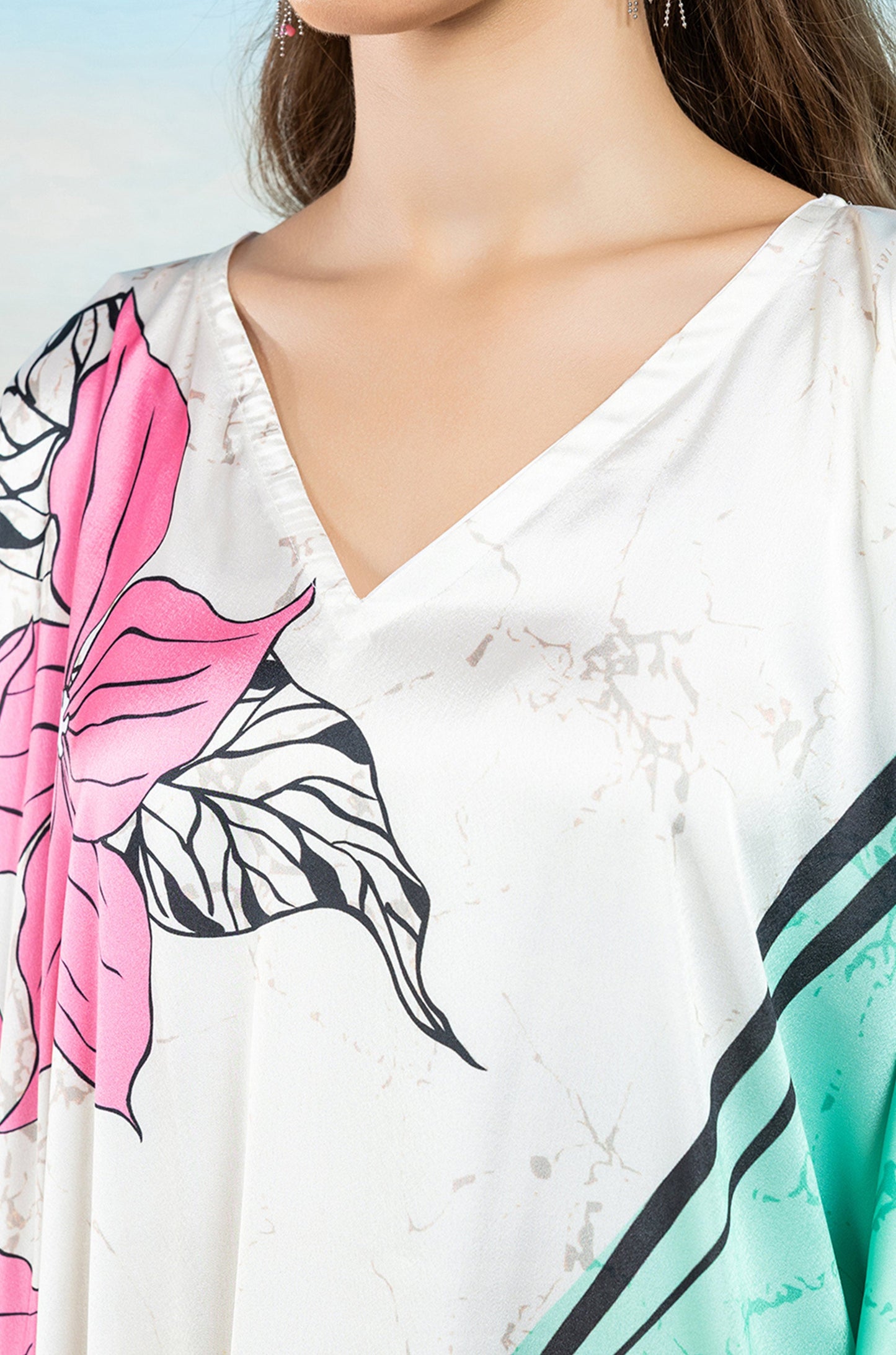 Petal Mirage Soft Satin Women Dress Kaftan