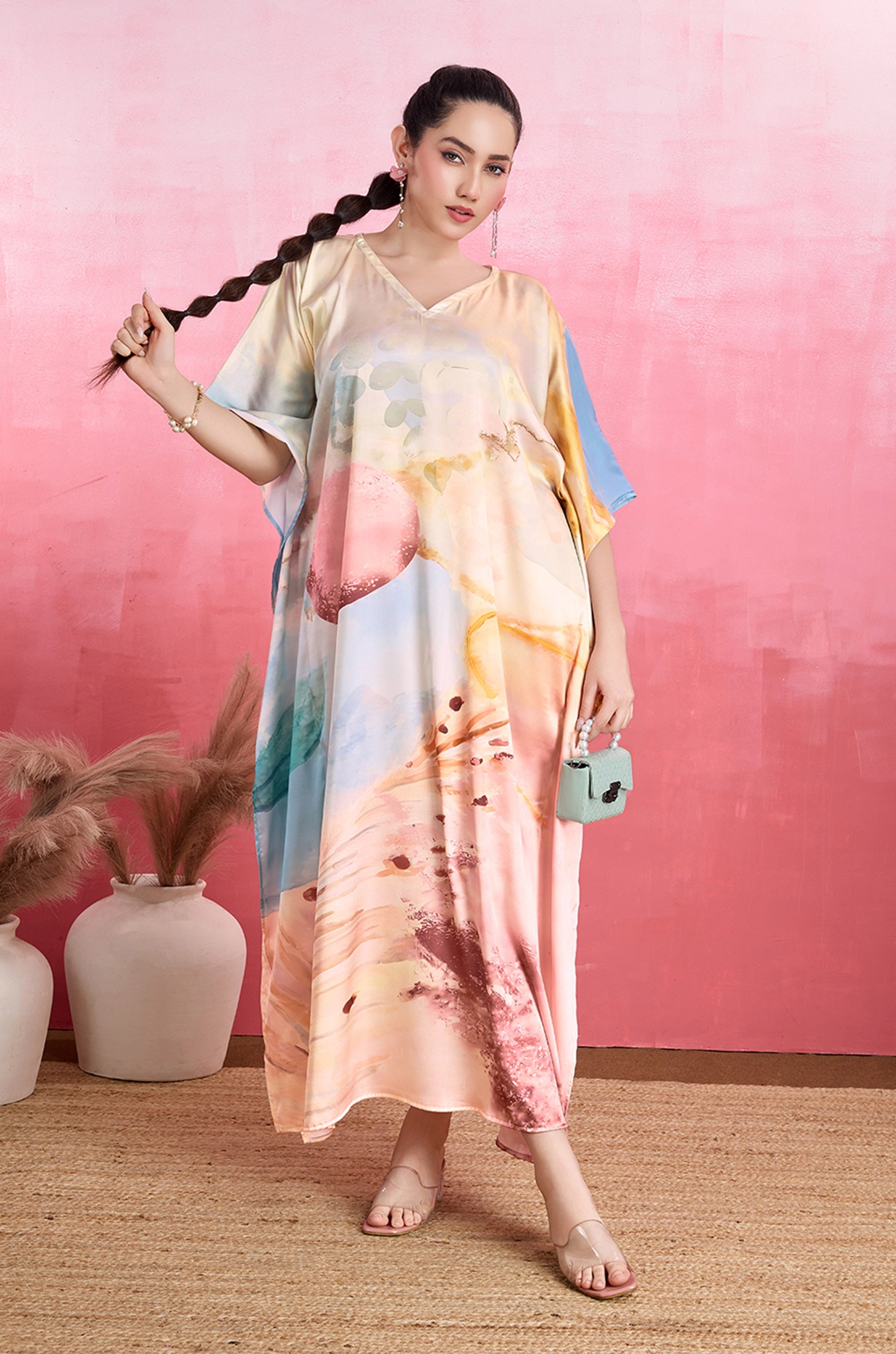 Nautical Shore Soft Satin Kaftan