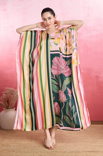 Colorwoven Stripes Soft Satin Kaftan