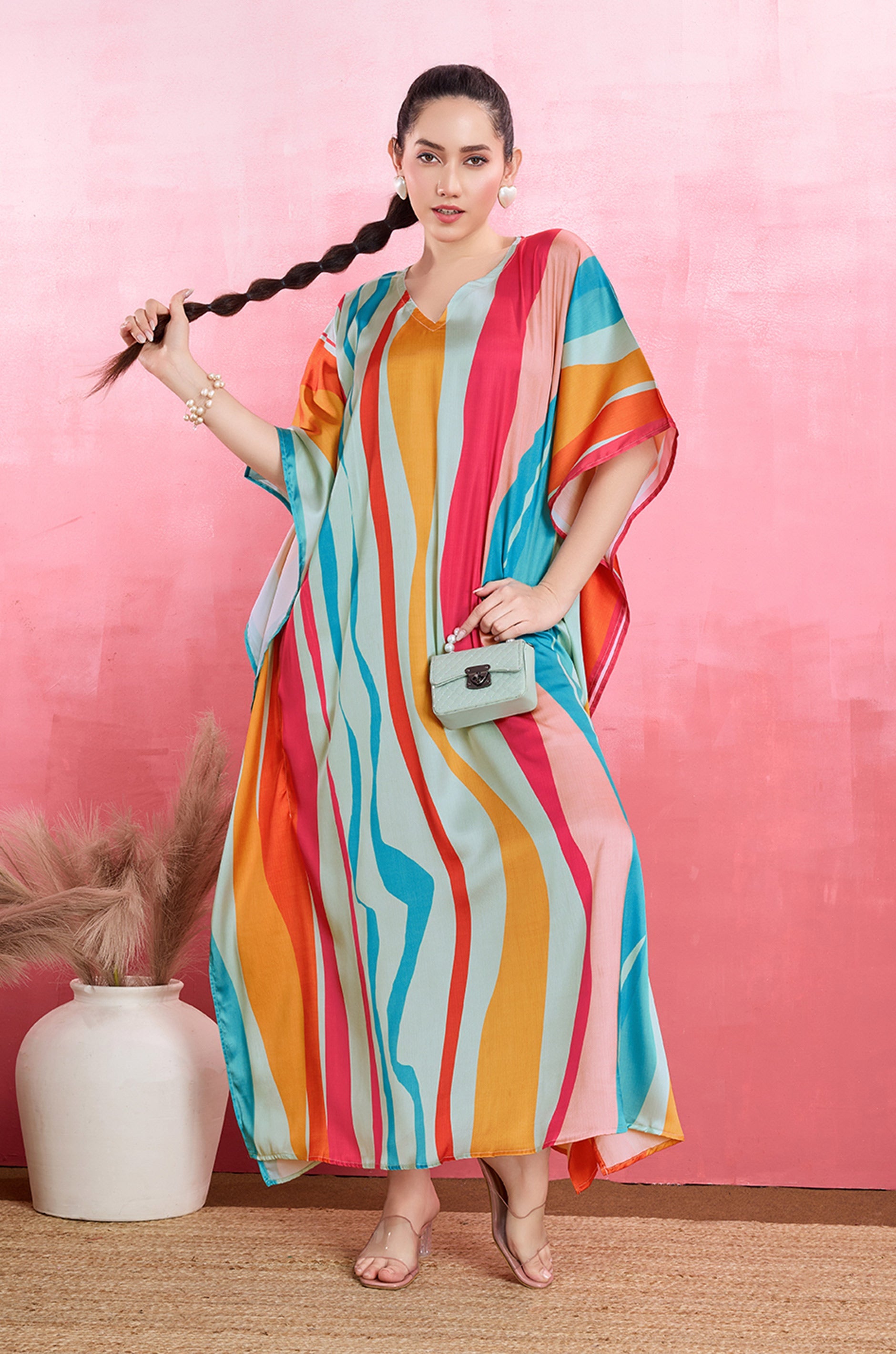 Surging waves Soft Satin Kaftan