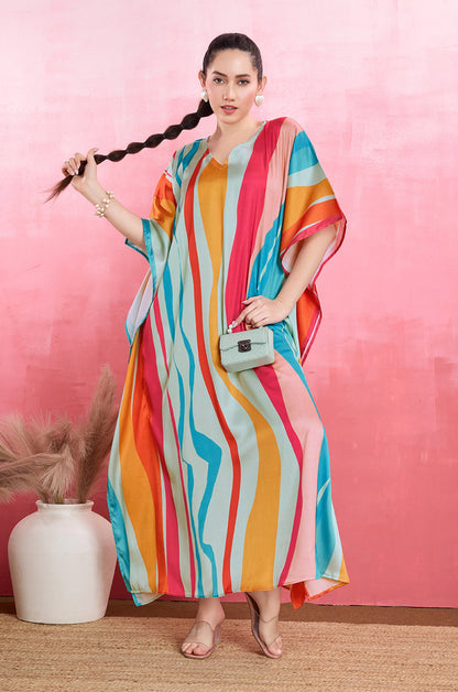 Surging waves Soft Satin Kaftan