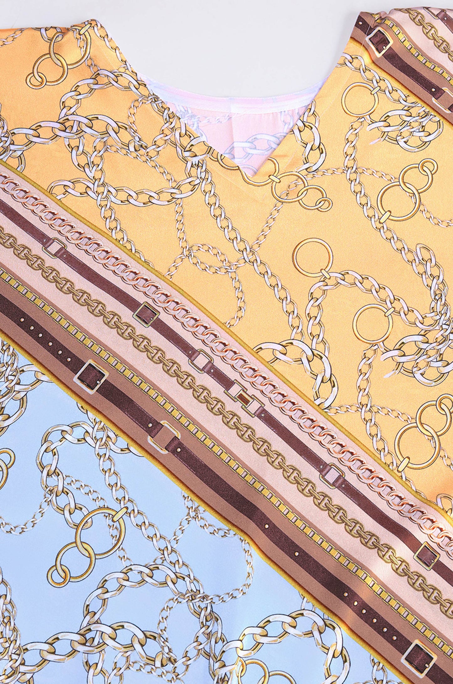 Chain of Luxe Soft Satin Kaftan with Digital Print