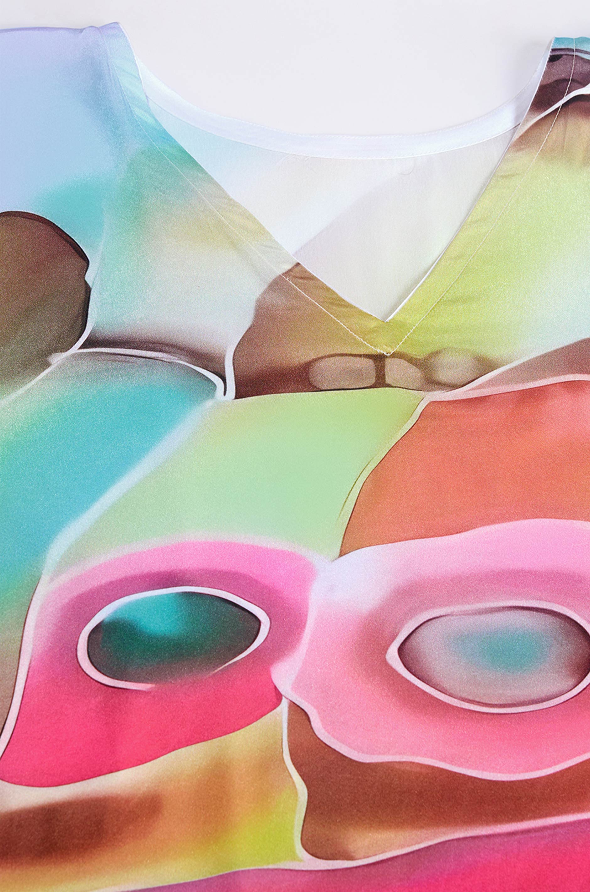 Prismatic Bliss Soft Satin Kaftan with Digital Print